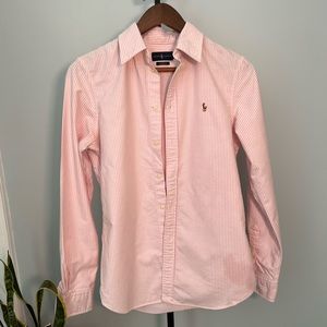 Ralph Lauren Classic Fit Oxford in Pink Stripe